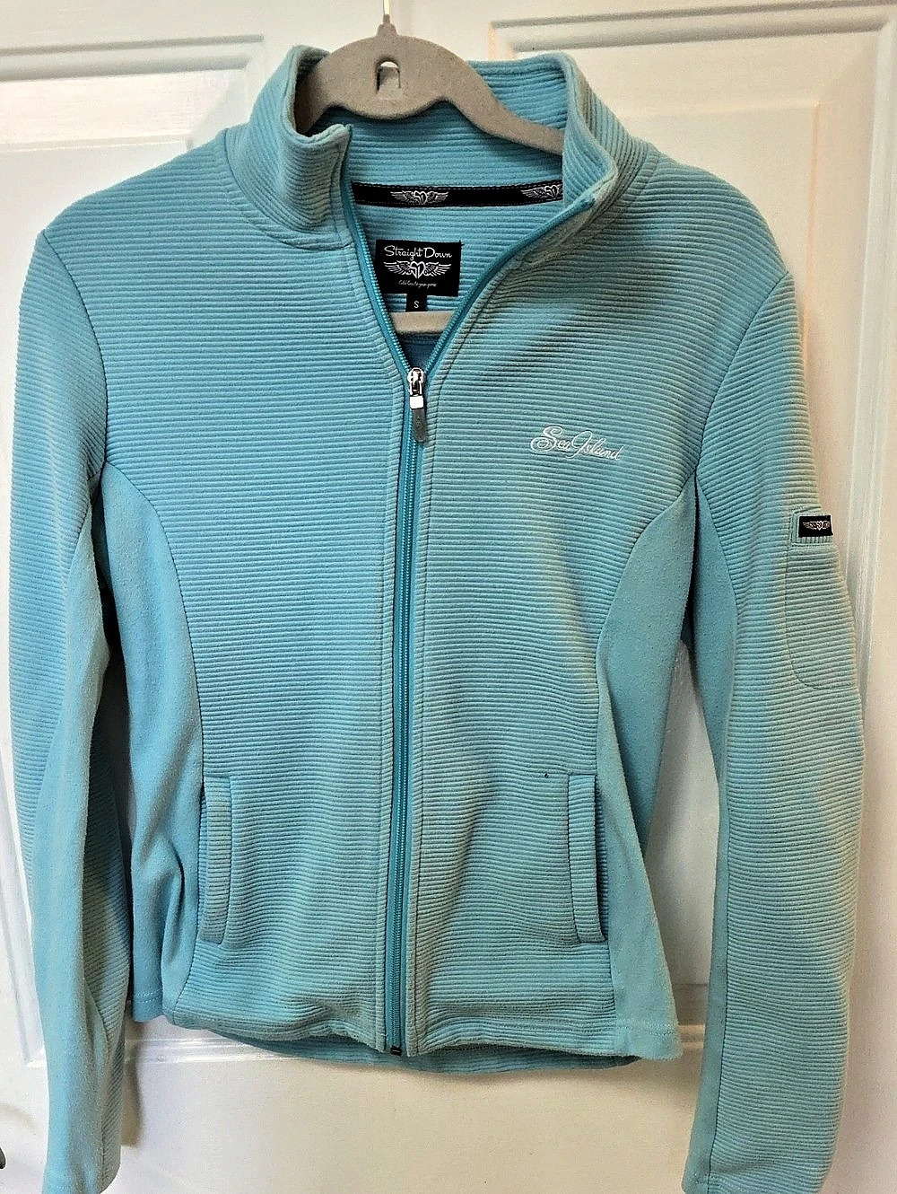 Straight Down Swing Jacket Women'Small Full-Zip Blue Size Small